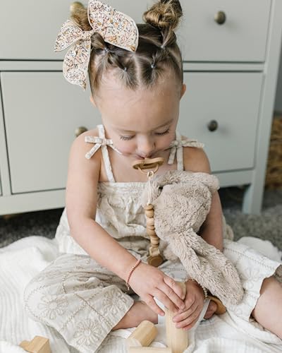 Image of Silicone Pacifier Clip - Metal-Free, Rust-Free, 100% Food-Grade Silicone and Natural Beech Wood, Secure Pacifier Holder for Babies - Hazel - Mila & Lulu