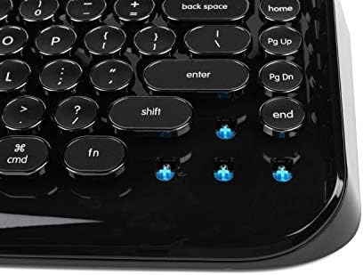 Andana Rymek Typewriter Style Mechanical Wired & Wireless Keyboard with Tablet Stand, Bluetooth Connection (Black)