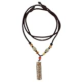 YARNOW Collar Colgante Masculino Compartimento Oculto en Caja de Cobre y Cuerda Trenzada, Adecuado para Uso Diario y Estilo Casual