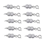 Mandala Crafts 10 Silver Gold Tone Jewelry Making Magnetic Hooks Lobster Clasps Necklace Bracelet Converter Extender (Silver Tone Twin Balls)
