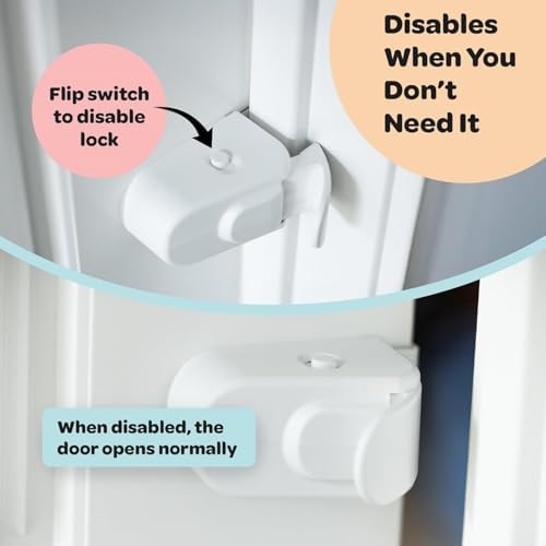 Huglock - The Snap-On Door Lock Kids Can't Reach or Defeat - No Tools or Adhesives Required - Works with Door Knob, Lever or Handle - Childproof Safety Locks are Toddler, Baby and Child Proof (2Pcs) - 3