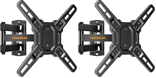 Image of Perlegear Full Motion TV Wall Mount Bracket for Most 13-43 Inch LED LCD Flat Curved Screen TVs & Monitors, Swivel Tilt Extension with Articulating Arms, Max VESA 200x200mm up to 44lbs (Pack of 2)