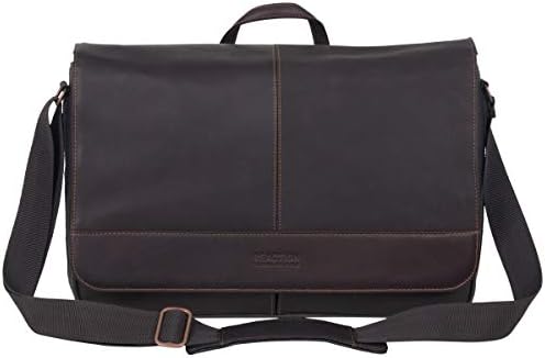 Kenneth Cole Reaction Come Bag Soon - Colombian Leather Laptop & iPad Messenger, Brown