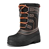 K KomForme Snow Boots for Boys Insulated Waterproof Fur Lined Warm Shoes for Outdoor (Toddler/Little Kid/Big Kid)