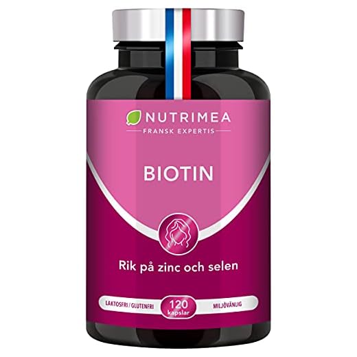 Biotin - Kosttillskott för hår- berikat med zink och selen - vitaminer för längre, starkare och tjockare hår och naglar - Fransk expertis