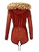 FashionMille Women Fleet Street Faux Fur Hooded Anorak Jacket -FWJ1131-RUST-M