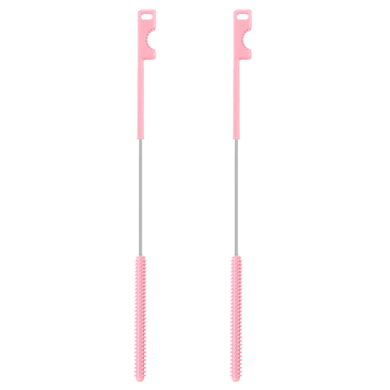 2PCS Silicone Straw Brushes with 0.8mm & 1mm Bristles for Cups Bottles Narrow Gaps Silicone Straw Brush