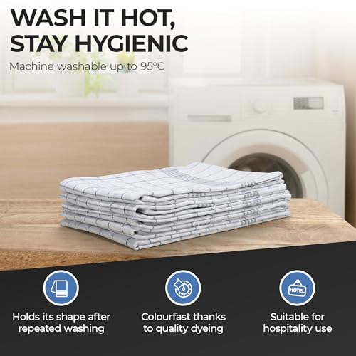 MagicWipe® Premium Cotton Tea Towels, Thick 220 GSM (50x70cm), Tea towel for kitchen, Highly Absorbent, Lint-Free, Durable, Machine Washable & Reusable Kitchen Towels, Catering Quality (5) - Image 6