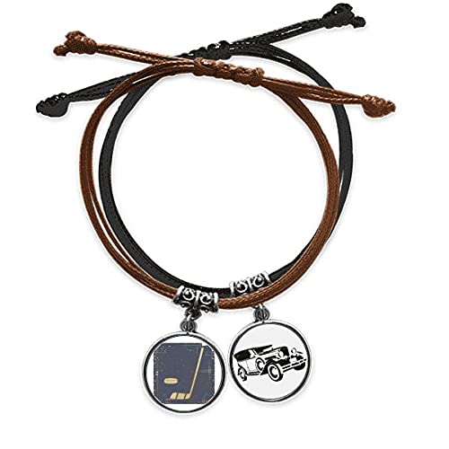 Golf blue bracelet corde main chaîne cuir minibus vintage