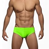 RQPYQF Bañadores Slip Hombre Bañador de Natación Slip Pantalones Cortos de Natación Slips Traje de Surf de Baño para Playa Piscina Secado Rápido YK2431 (Verde, L)