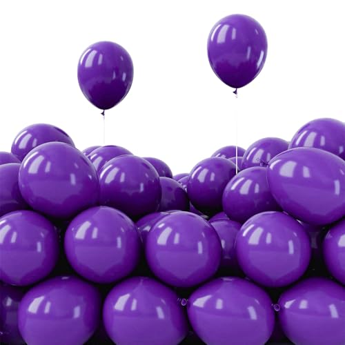 Image of PartyWoo Dark Purple Balloons 50 pcs 5 Inch Small Mini Royal Purple Balloons for Graduation Halloween Mardi Gras Ramadan Eid Wedding Baby Shower Anniversary Birthday Party Decorations Purple-Y16