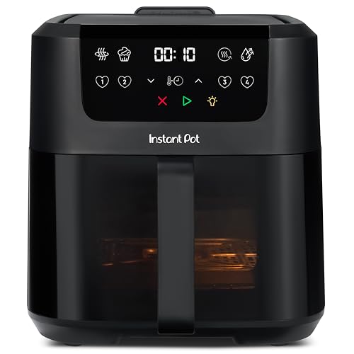 Instant Pot Vortex Compact Schwarz-Heißluftfritteuse 5 l Korb, Familiengröße, 4 in 1 –...