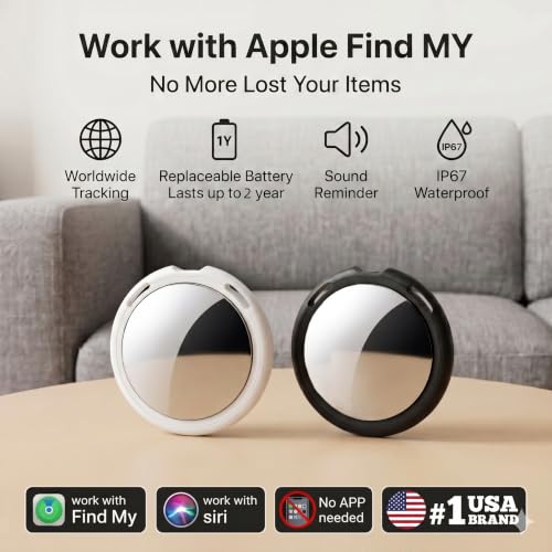 Image of Tracker Tags-4 Pack MFi Certified for Apple Find My iOS Only Air Key Finder