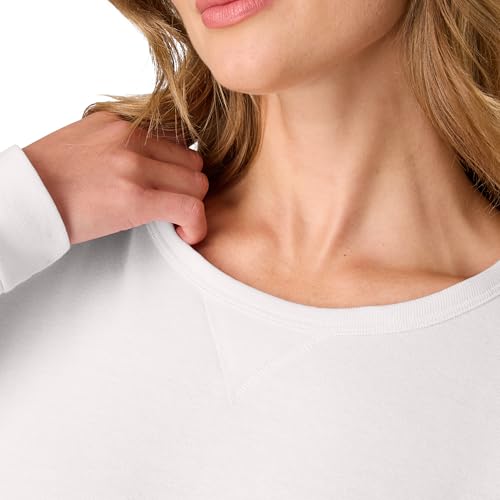 Hanes Women's EcoSmart Crewneck Sweatshirt, White, Medium