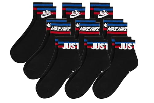 NIKE 9 Paar Everyday Essential Ankle Sneakersocken Socken Quarter Unisex DX5080 Farbe:schwarz/schwarz/schwarz Socken Neu:34-38