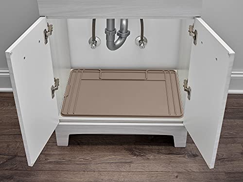 WeatherTech SinkMat – Waterproof Under Sink Liner Mat for Kitchen Bathroom – 28” x 19” Inches - Durable, Flexible Tray – Home undersink Organizer Must Haves, Tan -  USM02BXTN