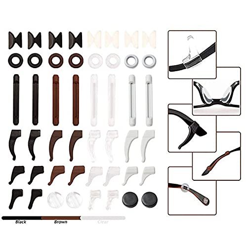 24 Pairs Eyeglass Retainer, Multicolor Eyeglass Grips, Silicone Anti-slip Eyeglass Holder, Eyeglass Ear Hook Eyeglass Temple Tips, Silicone Nose Pads, Round Eyeglass Retainers