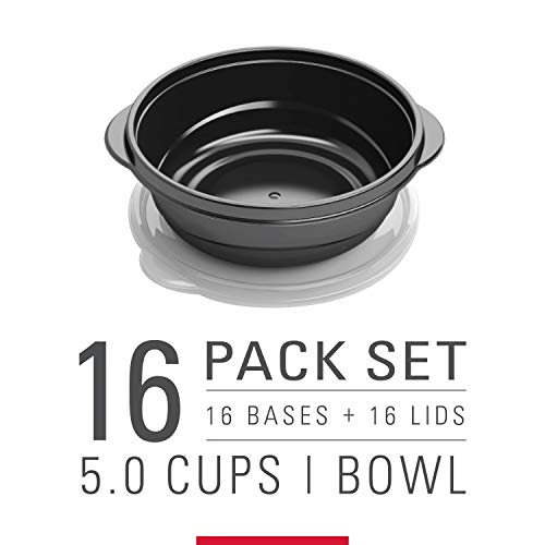 Rubbermaid 32-Piece Food Storage Containers With Lids For Lunch, Meal Prep, And Leftovers, Dishwasher Safe, 5-Cup, Black #TOP2