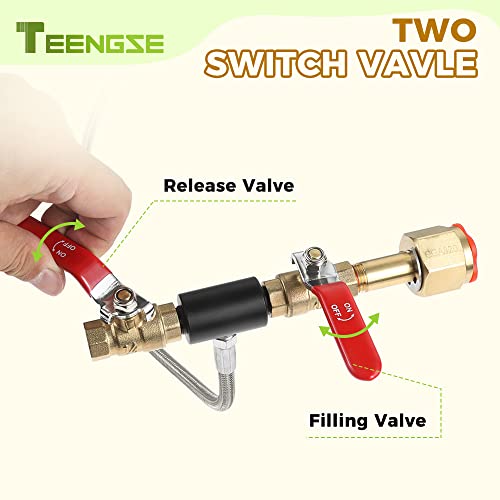 CO2 Refill Adapter Hose CGA320 to TR21-4 with Gauge & Dual Valves for Soda by TEENGSE - Used condition - Image 4