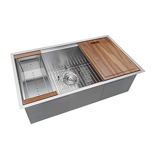 Ruvati 28-Inch Workstation Undermount 16 Gauge Stainless Steel Kitchen Sink With Accessories Single Bowl - Rvh8309 #TOP7