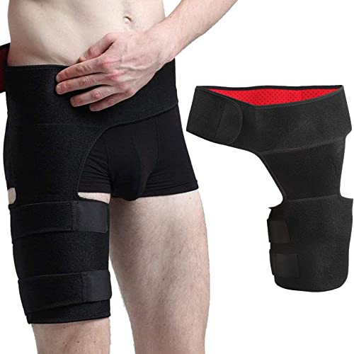 Brrnoo Support à l'aine, Soutien de l'articulation de la Hanche soulagement de la Douleur orthèse de Compression orthèse de Soutien de l'aine avec Ceinture réglable pour Femmes et Hommes