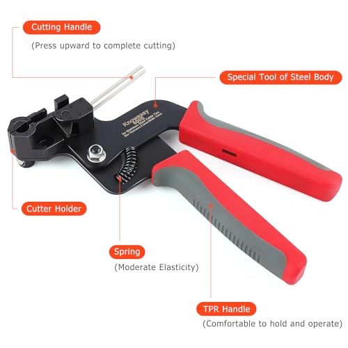 Knoweasy Upgraded Stainless Steel Cable Tie Gun, Cable Tie Tool and Zip Tie Tool Ideal for Home, Office