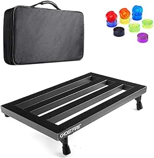 MoonEmbassy Guitar Pedal Board with Carry Bag include Footswitch Topper Aluminum Lightweight Guitar Pedalboard Size 22 x 12"