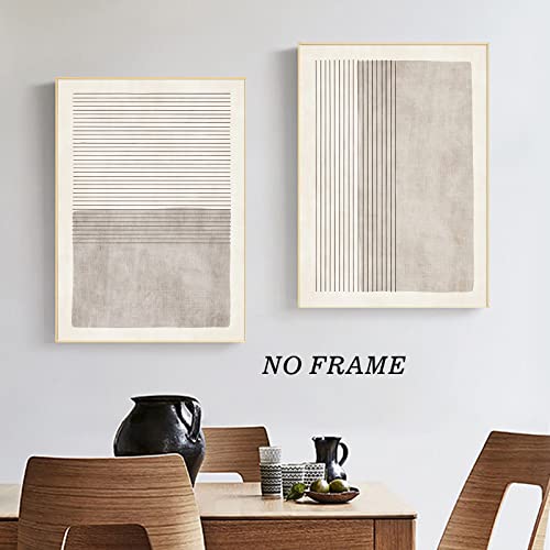 Gray Beige Abstract Wall Art Modern Line Art Prints Abstract Gray Painting Minimalist Beige Poster Black Minimalist Line Art Gray Modern Artwork Neutral Minimalist Wall Art For Bedroom 16X24Inx2 No Frame #TOP6