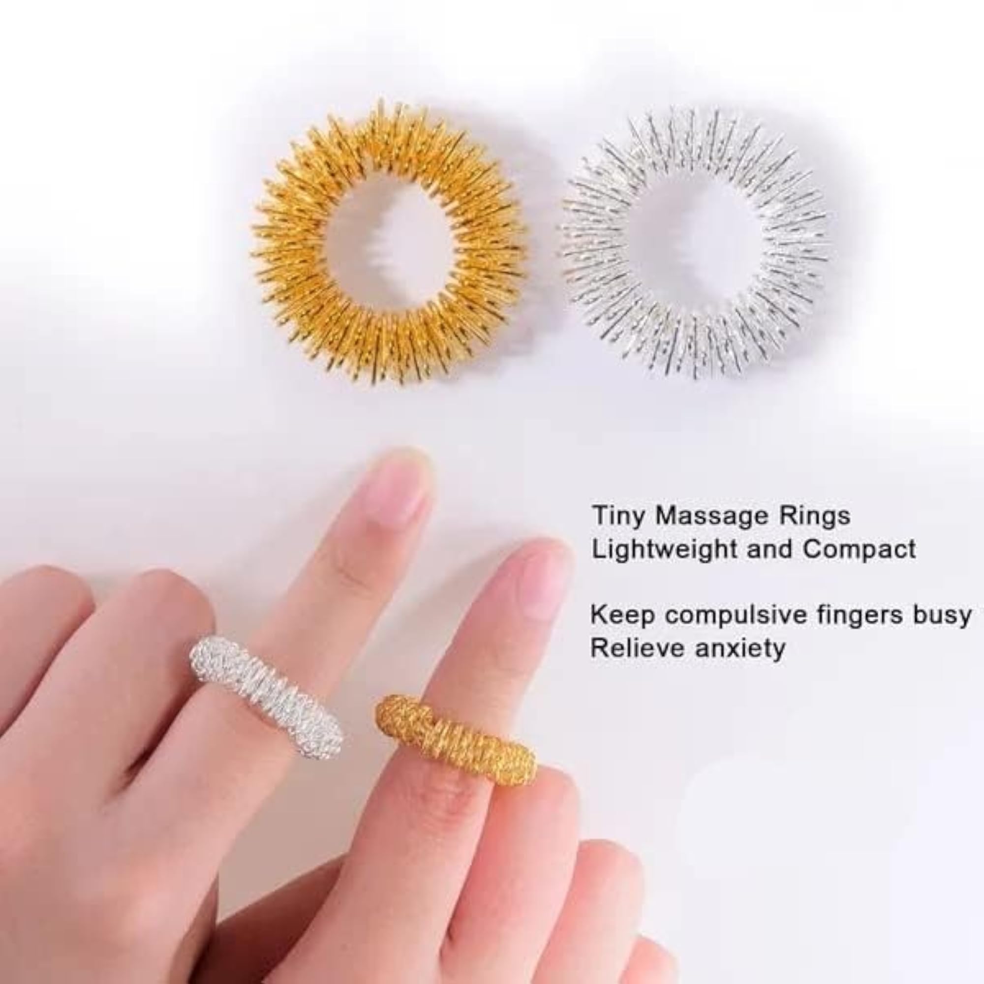Acupressure Finger Massage Ring Kit, Set of 5