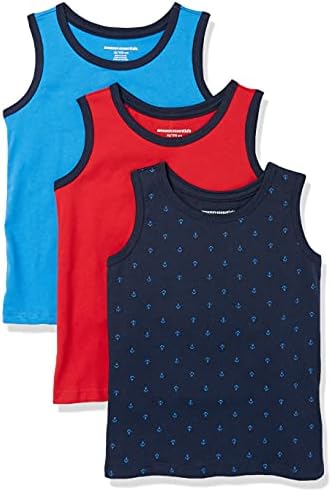 Amazon Essentials Boys and Toddlers' Sleeveless Vests, Multipacks