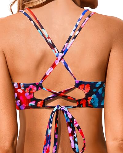 Image of Holipick Twist Front Bikini Tops for Women - Push Up Bathing Suit Top Padded Swimsuit Top