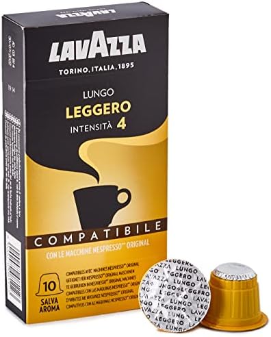 Lavazza Cápsulas de Café Compatibles con Nespresso, Lungo Leggero, 100%  Arábica, Paquete de 10 Cápsulas - PREYCA
