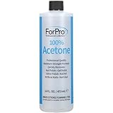 ForPro Professional Collection 100% Pure Acetone, Professional Nail Polish Remover for Natural, Artificial, Acrylic, and Sculptured Nails, Removes Gel Polish, Glue, and Glitter, 16 fl. oz.