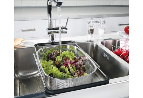 Colador de verduras Deluxe escurridor extensible de cocina rectangular 4