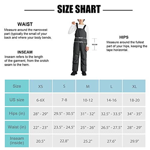 Baleaf Kid's Snow Bibs Insulated Waterproof Overalls For Boys/Girls Youth Winter Ice Fishing Snowsuit Ski Pants Grey Size S #TOP6