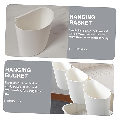 Levemolo 4pcs Hanging Storage Bucket for Salon and Kitchen Multipurpose Container for Rolling Carts Waste Basket and Organizing Items
