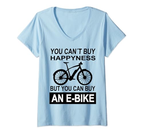 Mujer E bike Camiseta Ciclismo Bicicleta Camiseta Cuello V