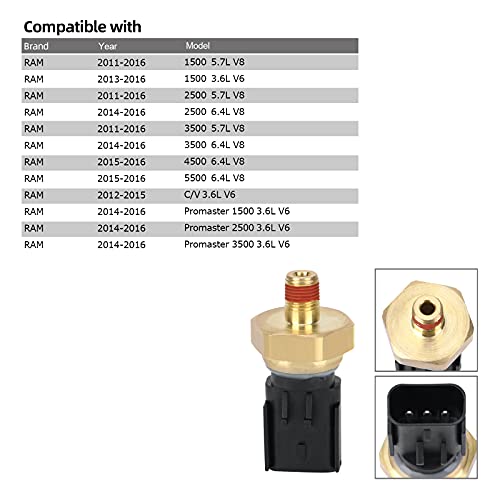 5149062AA 5149064AA Engine Oil Pressure Switch & Sender Unit Compatible with Chrysler Dodge Jeep Ram SRT VW 5080472AA, 5093908AA, 5149062AB, 514906AA, 56028807AA, 56028807AB, 56044777AA, 68060337AA - Thumbnail 4