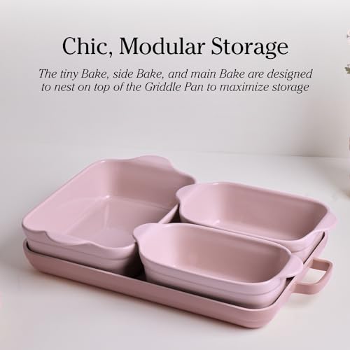 Our Place Bakeware Set | 5-Piece Nonstick, Toxin-Free, Ceramic, Cast Aluminum Set with Oven Pan, Bakers, & Oven Mat | Space-Saving Nesting Design | Oven-Safe | Bake, Roast, Griddle and More | Steam by Our Place - Image 4