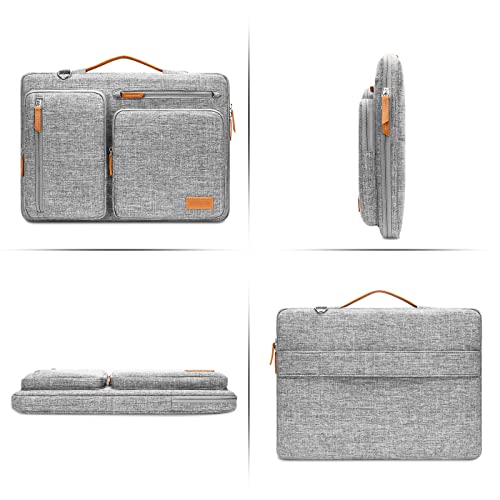 MOSISO 360 Protective Laptop Shoulder Bag,15-15.6 inch Computer Bags Compatible with MacBook Pro 16 inch, HP, Dell, Lenovo, Asus Notebook,Side Open Messenger Bag with 4 Zipper Pockets, Gray by MOSISO - Image 7
