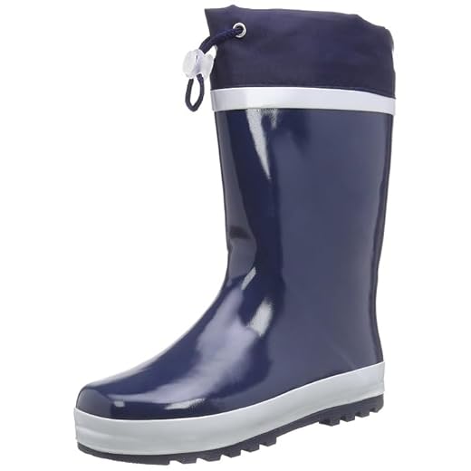 Playshoes Botas de Goma Forradas, Botas de lluvia Unisex niños, Azul Marino, 24/25 EU