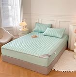 Aotiwe Spannbettlaken 90x200 Warm, Bettlaken Set Hellgrün Einfarbig Polyester Weich und Bequem