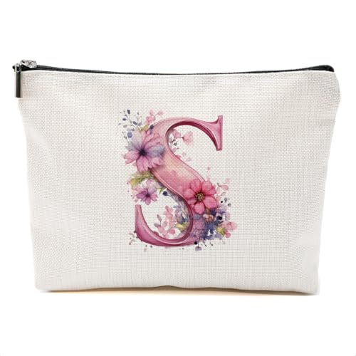 Letter S, Initial Makeup Bag, Monogrammed Gifts for Women Granny Bride Mom