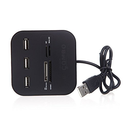 Image of Storin All in One Combo Card Reader & 3 Port USB 2.0 Hub (Black)