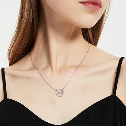 LAVUMO Necklaces for Women Sterling Silver Infinity Halo Jewellery Necklace Silver Pendant Chain Valentine's Day Presents for Her Christmas Anniversary Birthday Gifts for Women Girlfriend Mum Wife
