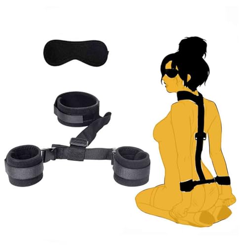 Sex Bondage BDSM Kit Spreader Bar with Adjustable Ankle Wrist Sex Cuffs Restraints Straps Blind fold and Hand Ties Adult Play Handcuffs for Grownups Bedroom Sex Accessories for adults Couples Sweater