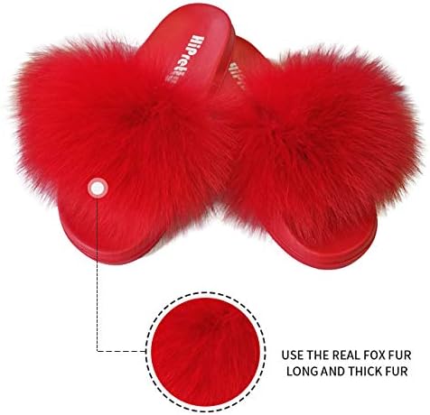 Women's Real Fox Fur Slides, Fluffy Fur Sandals for Indoor/Outdoor Comfort - Image 3
