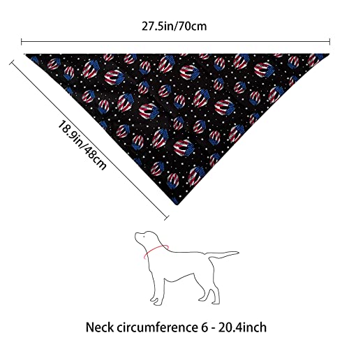 4Th Of July Dog Reversible Bandanas 2 Pack, Triangle American Flag Pet Patriotic Scarf Set,Pet Neckerchief For Cat,Small And Medium Dogs #TOP2