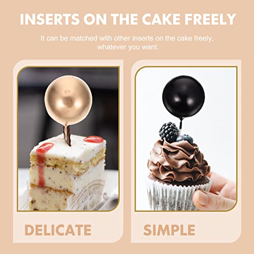 NUOBESTY 60 Pçs Bolas de Cupcake Topo de Bolo Em Forma de Bola Topo de Bolo Bolas de Pérolas Escolha