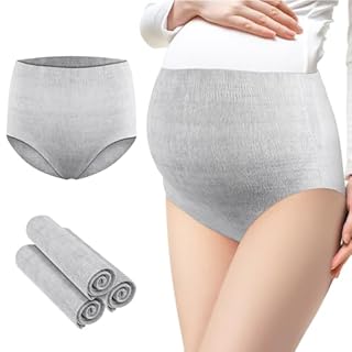 ACWOO Postpartum Disposable Knickers, 4pcs Disposable High Waist C-Section Postpartum Underwear, Super Soft, Breathable & Stretchable Maternity Pant After Birth Seamless for C-Section Recovery/Travel